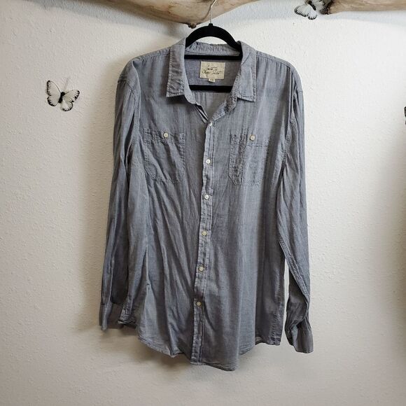 Just a cheap shirt gray blue chambray shirt - Picture 1 of 4